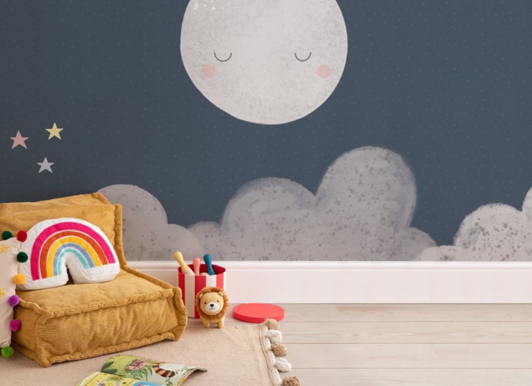 Hovia CH0088BU02W Luna - mural dla dzieci w nocne niebo