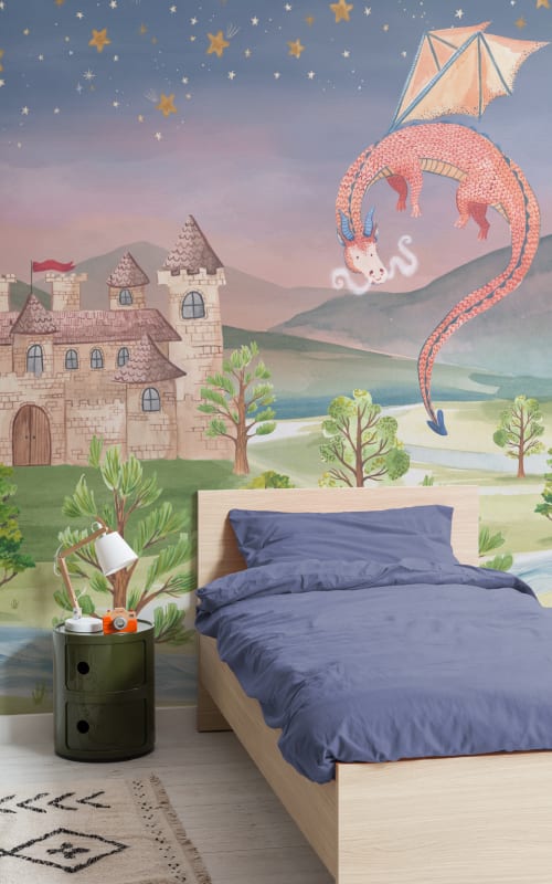 Hovia CH0293MU07W Legend Dusk - mural dla dzieci w smoka i zamek