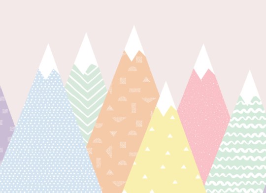 Hovia NS0012MU02W Rainbow Range - mural dla dzieci w pastelowe góry