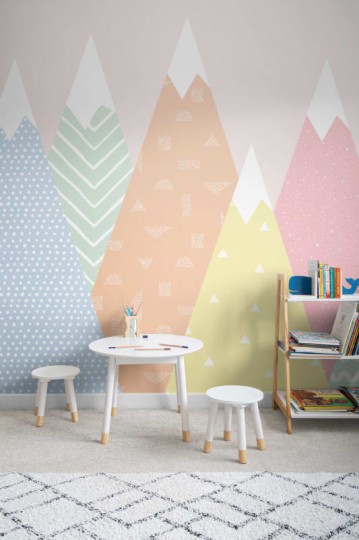 Hovia NS0012MU02W Rainbow Range - mural dla dzieci w pastelowe góry