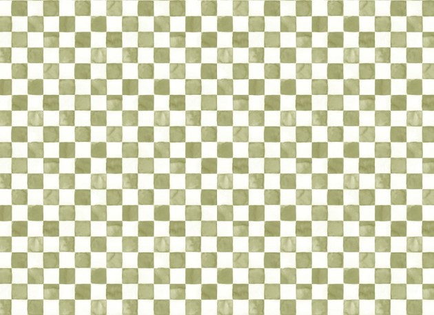 Hovia RP5581GR07W Checkers Green - mural w akwarelową szachownicę