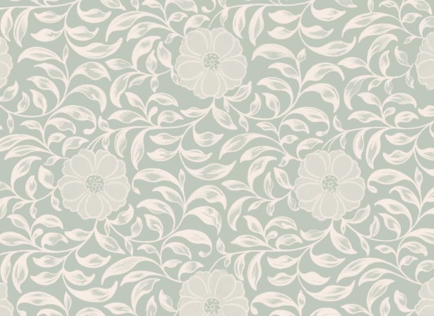 Hovia FL5075GR04W Qianlong Green - mural w piwonie