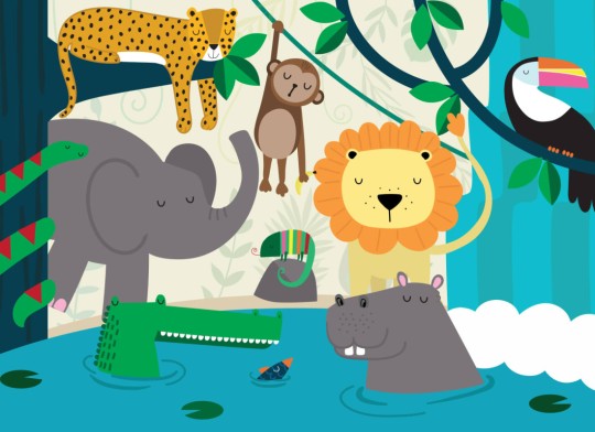 Hovia NS0013MU02W Pride - mural dla dzieci w egzotyczne zwierzęta