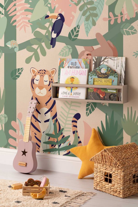 Hovia CH0015GR03W Buddies - mural dla dzieci w egzotyczne zwierzęta i rośliny