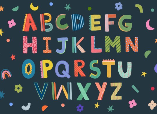 Hovia CH0218BU07W Alphabet Navy - mural dla dzieci w alfabet