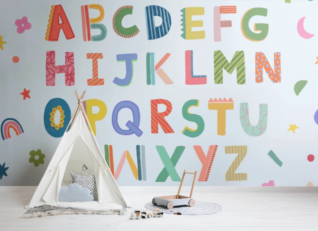 Hovia CH0219BU07W Alphabet Blue - mural dla dzieci w alfabet
