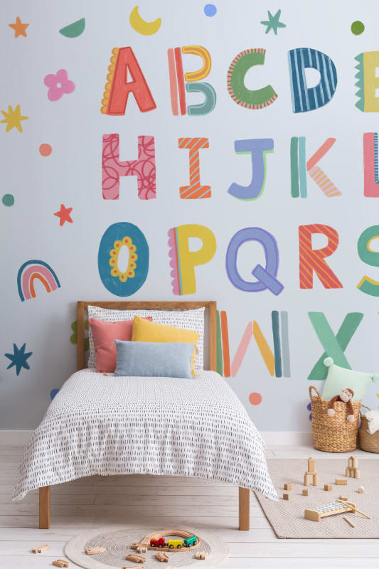 Hovia CH0219BU07W Alphabet Blue - mural dla dzieci w alfabet