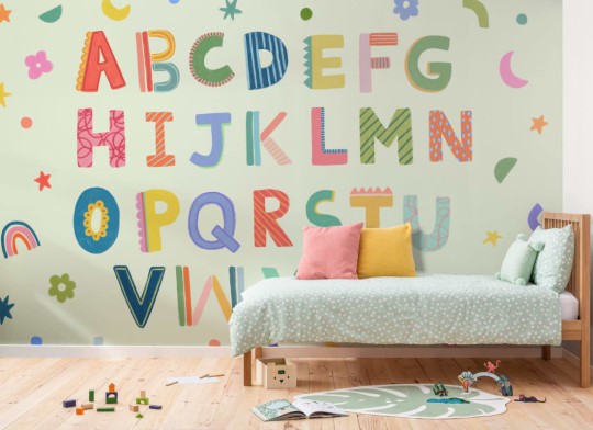 Hovia CH0220GR07W Alphabet Green - mural dla dzieci w alfabet