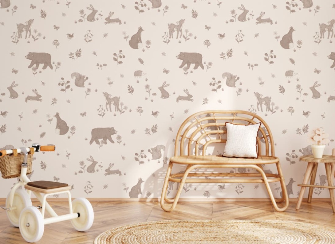 Hovia CH5628NE07W Springwood Neutral - mural dla dzieci w leśne zwierzęta