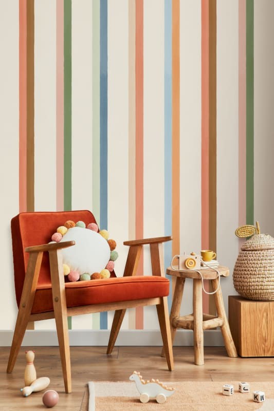 Hovia ST5544MU07W Ezra - mural w kolorowe paski