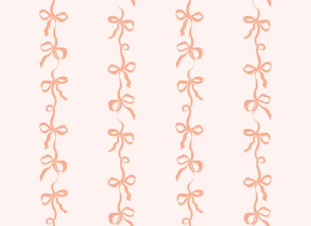 Hovia RP5632PI07W Ribbon Peach - mural w kokardki