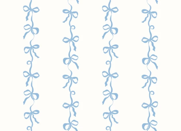 Hovia RP5633BU07W Ribbon Blue - mural w kokardki