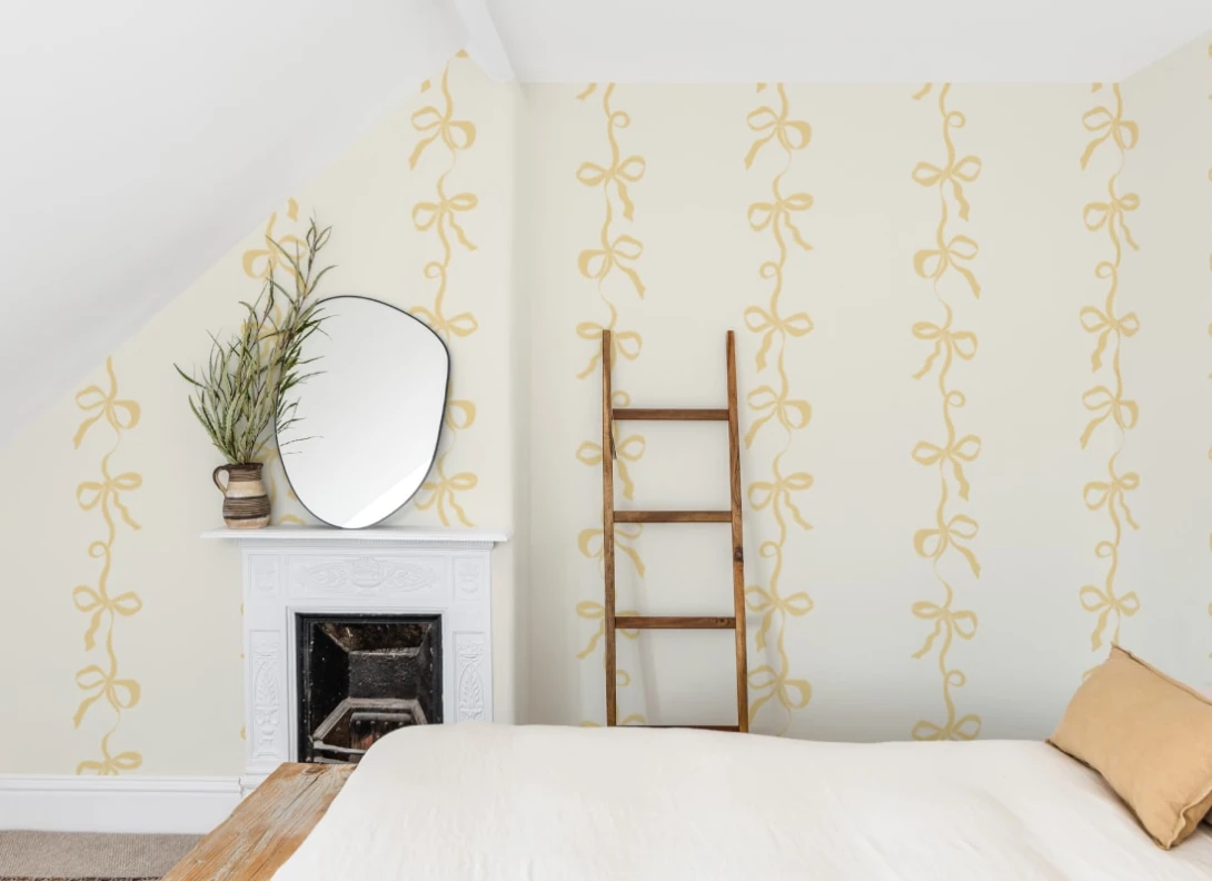 Hovia RP5634YE07W Ribbon Yellow - mural w kokardki
