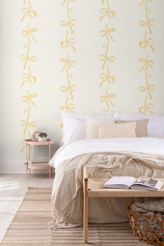 Hovia RP5634YE07W Ribbon Yellow - mural w kokardki