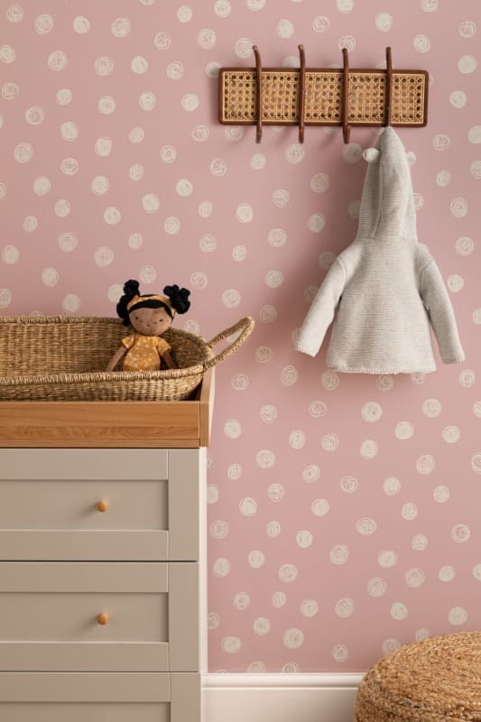 Hovia GE5077PI03W Spot Pink - mural w kropki