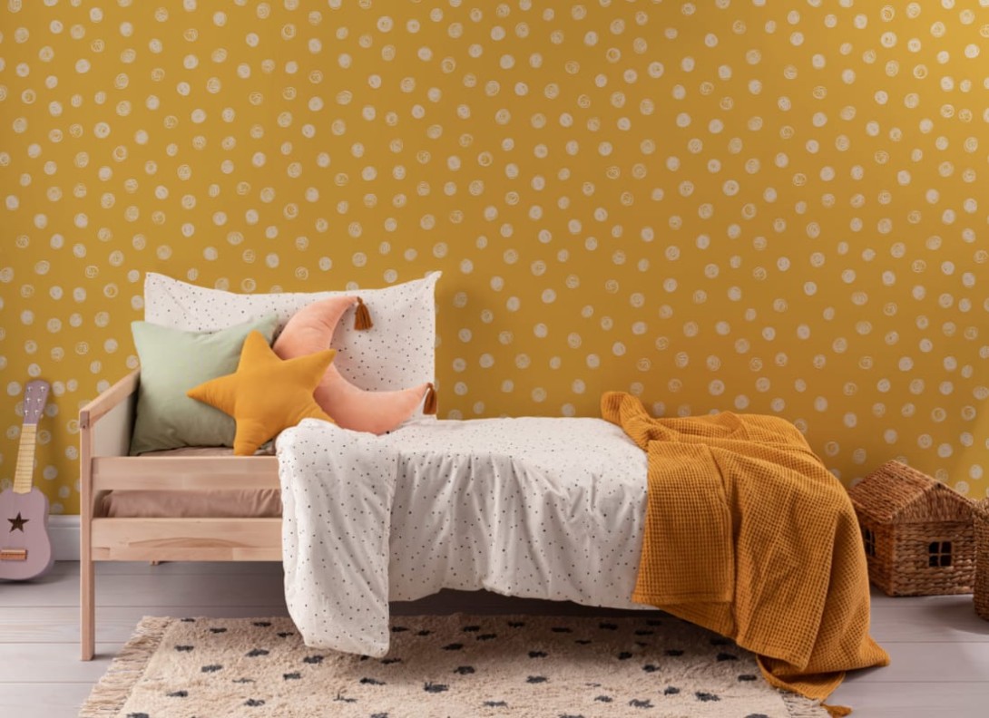 Hovia GE5076YE03W Spot Yellow - mural w kropki