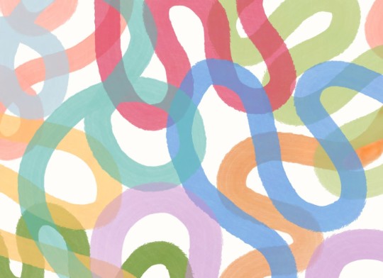 Hovia CH0110MU07W Squiggle - mural w kolorowe linie