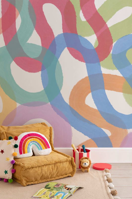 Hovia CH0110MU07W Squiggle - mural w kolorowe linie