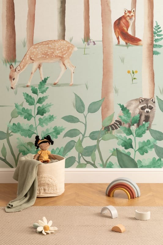 Hovia CH0084NE03W Fauna - mural dla dzieci w leśne zwierzęta