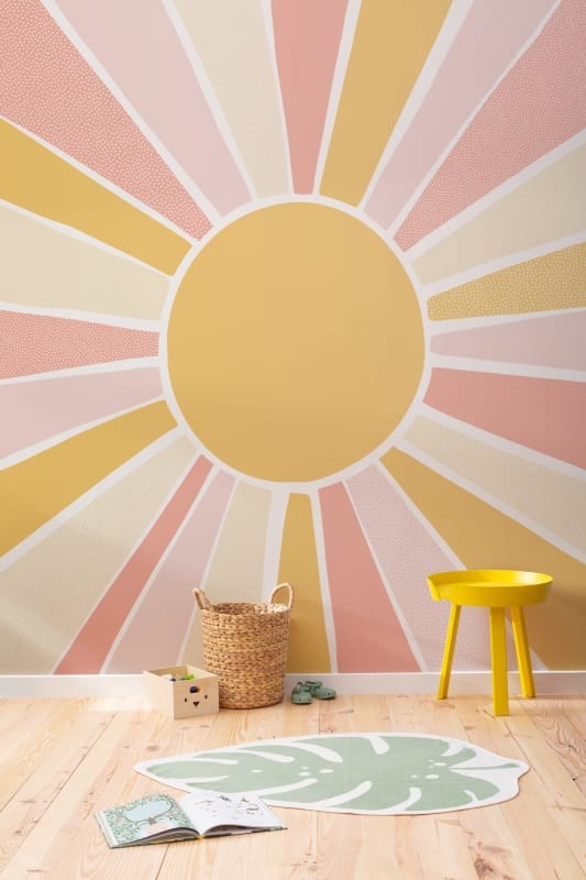 Hovia CH0236YE04W Sunshine Pink - mural dla dzieci w duże słońce