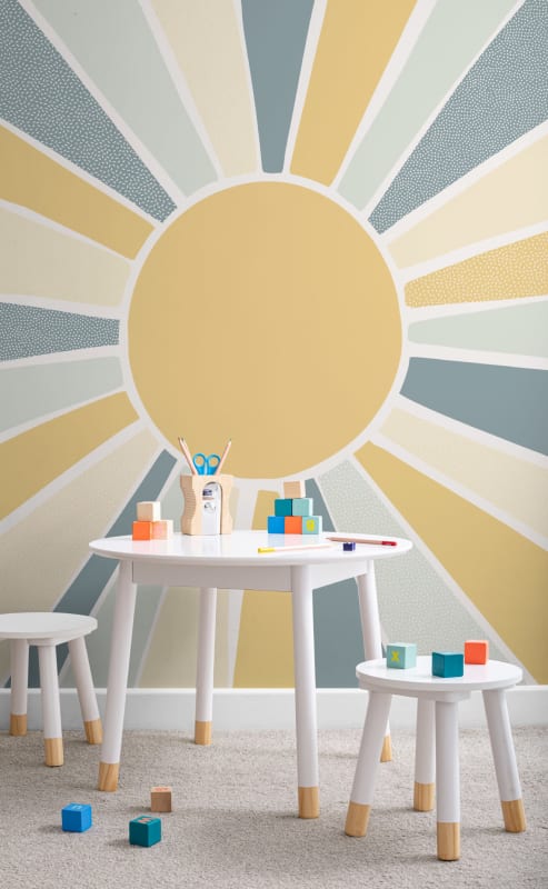 Hovia CH0237YE04W Sunshine Blue - mural dla dzieci w duże słońce
