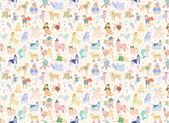 Hovia AN5333MU07W Pawty Multi - mural w psy