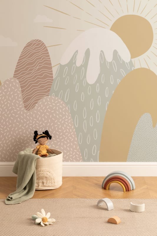 Hovia CH0238PA04W Snow Top - mural dla dzieci w góry i słońce