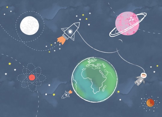 Hovia NS0032BU02W Gravity - mural dla dzieci w motyw kosmosu