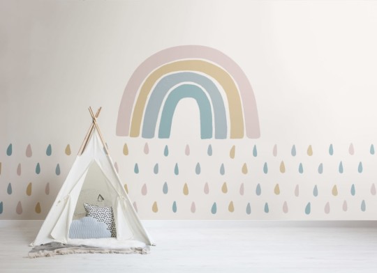 Hovia CH0059PA02W Alice - mural dla dzieci w tęcze i deszcz