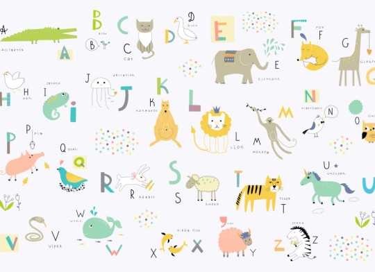 Hovia NS0038MU30W Top Marks - mural dziecięcy w zwierzęta i alfabet