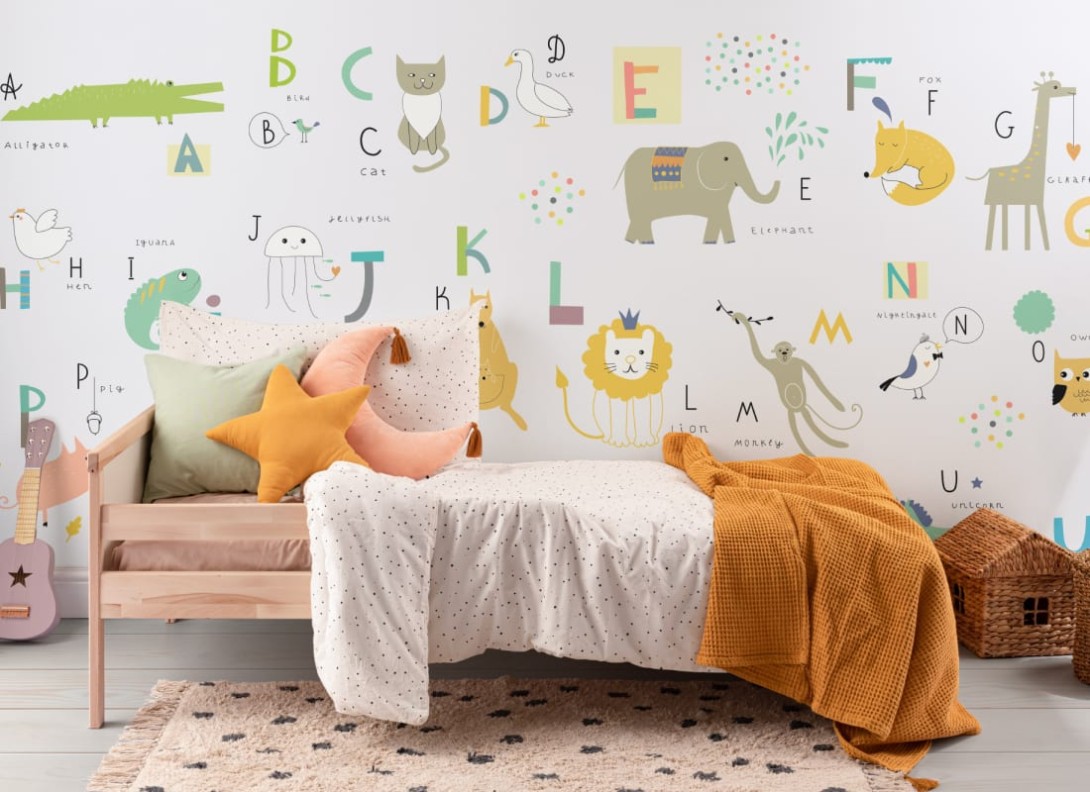 Hovia NS0038MU30W Top Marks - mural dziecięcy w zwierzęta i alfabet