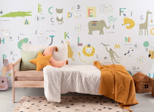 Hovia NS0038MU30W Top Marks - mural dziecięcy w zwierzęta i alfabet