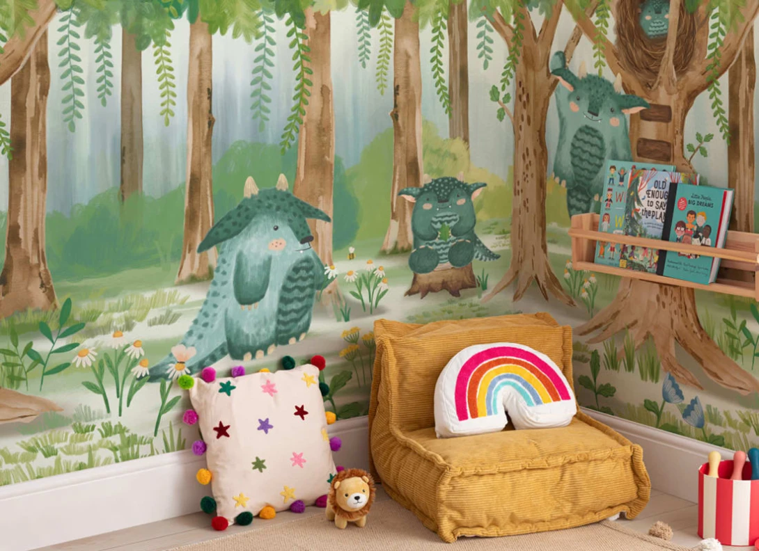 Hovia CH0104MU07W Fuzzlehogs - mural dla dzieci w bajkowe postacie i las