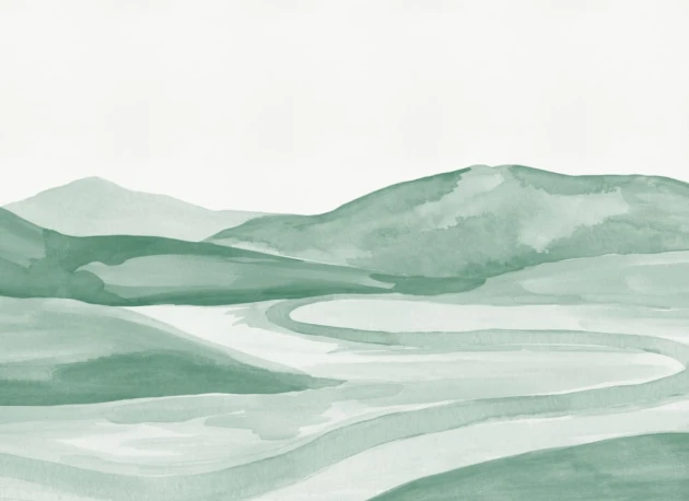 Hovia LA0350GR07W Valley Dark Green - mural w krajobraz naturalny