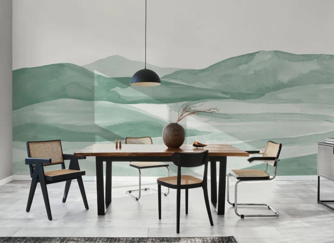 Hovia LA0350GR07W Valley Dark Green - mural w krajobraz naturalny