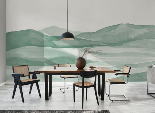 Hovia LA0350GR07W Valley Dark Green - mural w krajobraz naturalny