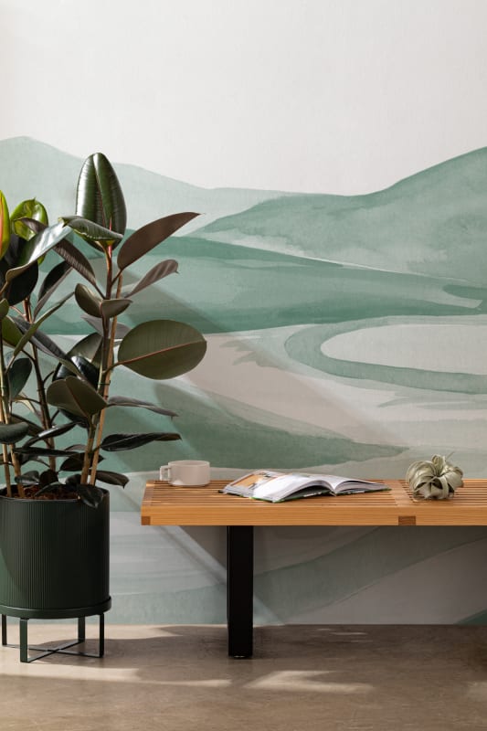 Hovia LA0350GR07W Valley Dark Green - mural w krajobraz naturalny