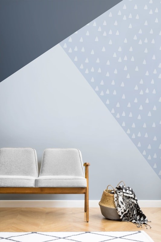 Hovia GE0108BU02W Cornflower - mural w geometryczny wzór