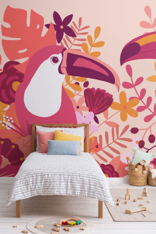 Hovia AN0039PI03W Choco - mural w kolorowe tukany