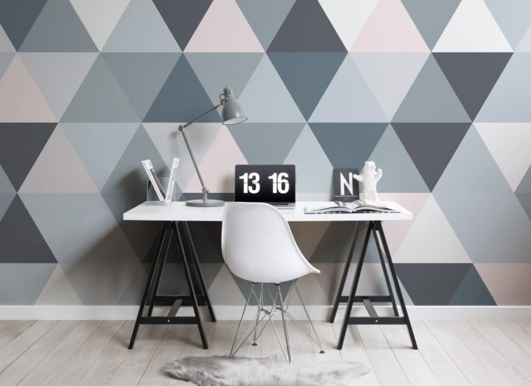 Hovia GE5068BP01W Poly - mural w trójkąty