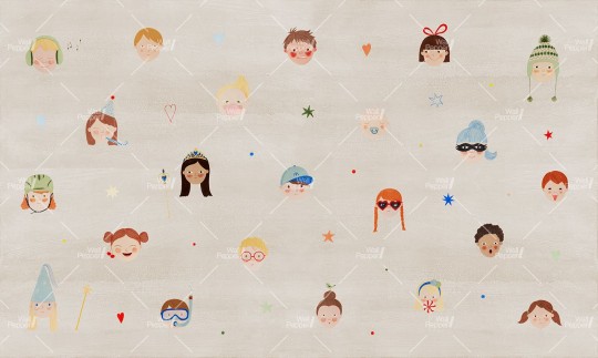 Wallpepper AC-07 C 2025 Che facce! - mural w dziecięce twarze