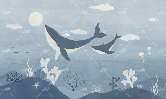 Wallpepper AC-06 A 2025 In fondo al mar - mural dla dzieci w wieloryby