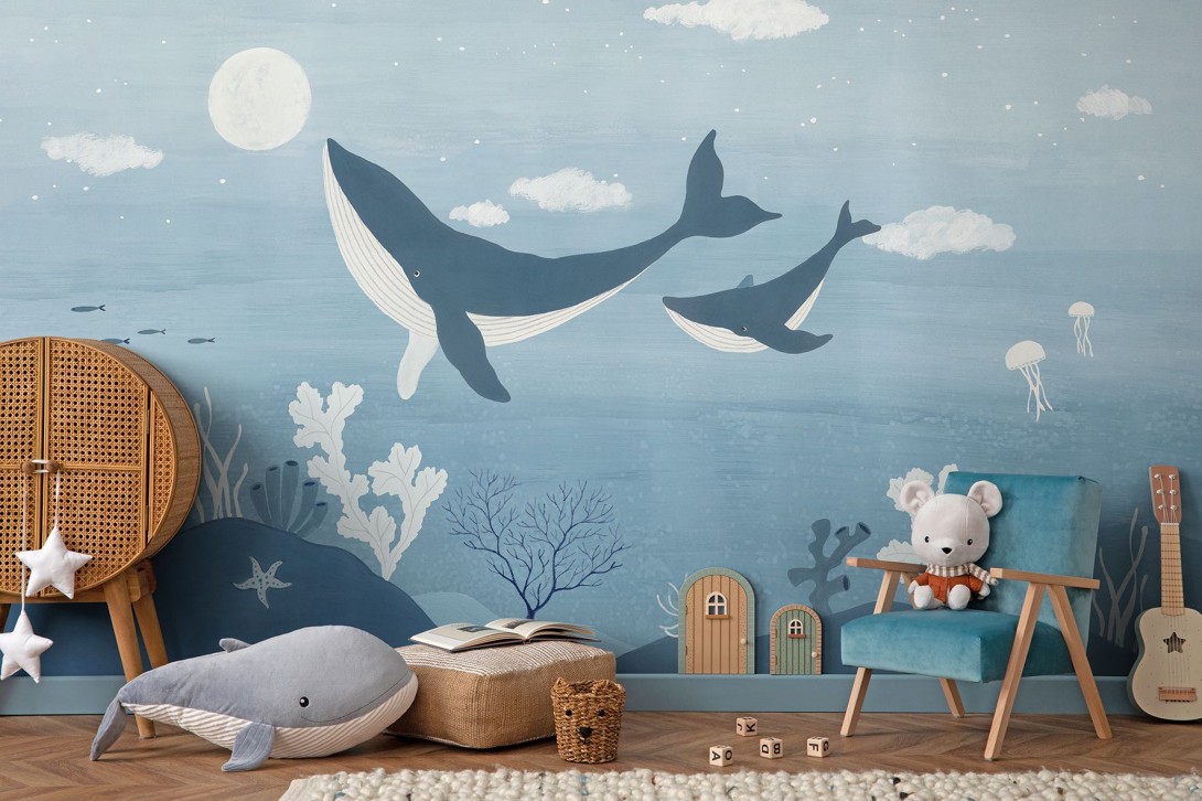 Wallpepper AC-06 A 2025 In fondo al mar - mural dla dzieci w wieloryby