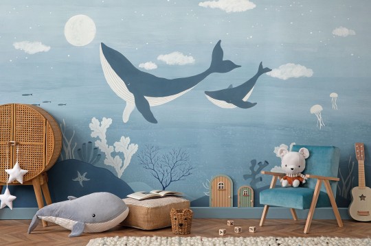 Wallpepper AC-06 A 2025 In fondo al mar - mural dla dzieci w wieloryby