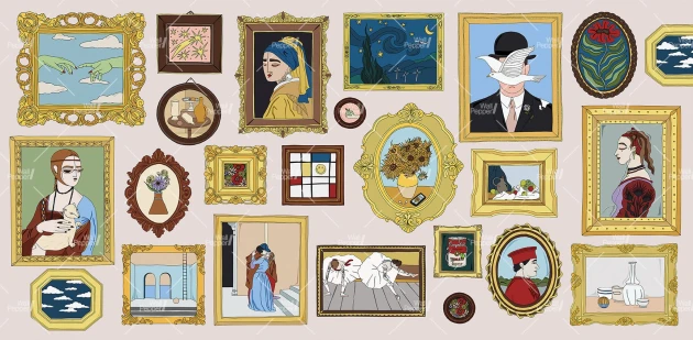 Wallpepper IG-01 A 2025 Al Museo - mural w motyw muzeum sztuki