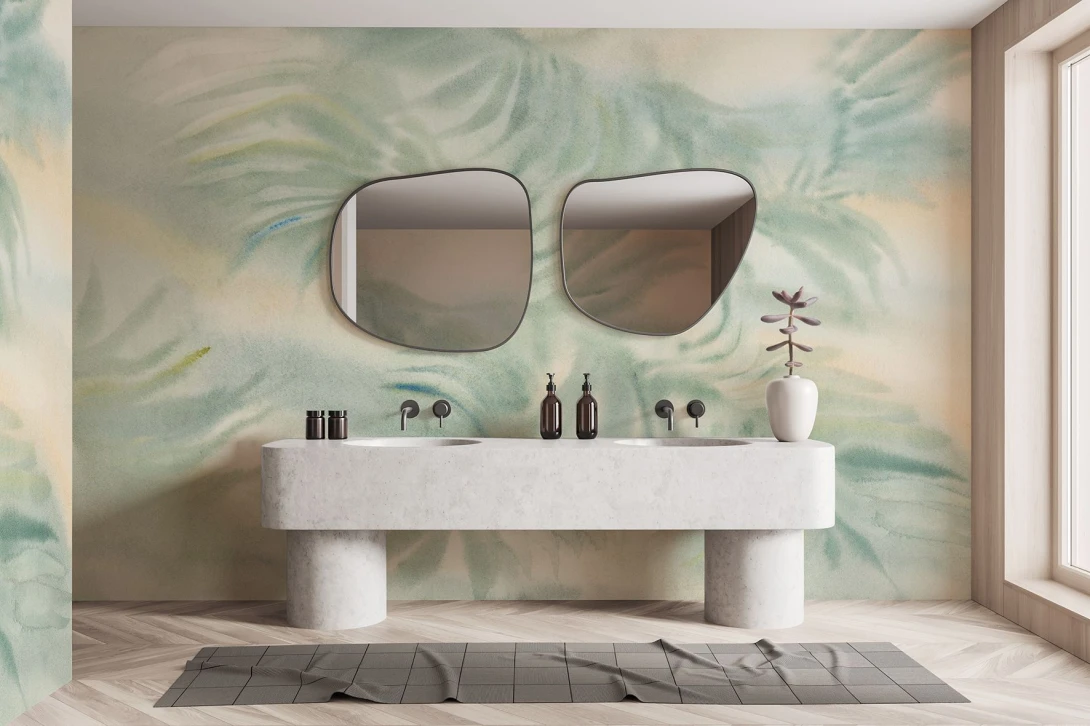 Wallpepper MD-17 B 2025 Misty palms - mural w liście palm