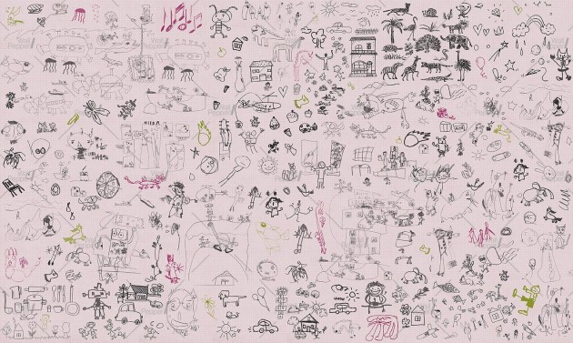 Wallpepper CC-16 C 2025 Sketches - mural w ilustracje z brudnopisu