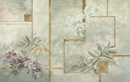 Wallpepper SM-35 A 2025 Vertical green - mural w roślinny i geometryczny wzór