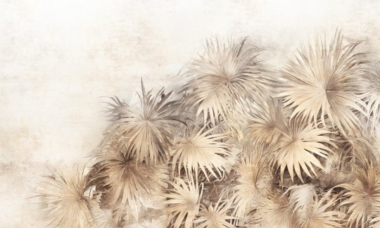 Dekorami Desiree 1 - mural w liście palm na betonowym tle