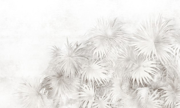 Dekorami Desiree 4 - mural w liście palm na betonowym tle